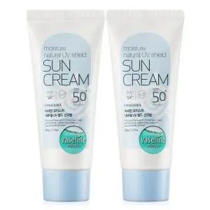 바세린 내추럴 UV 쉴드 선크림 60g 2개+마스크팩 3매 / SPF50+ P