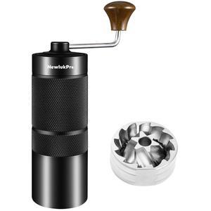 뉴룩프로 M6 수동 커피 그라인더, 용량 25g, 알루미늄 바디의 핸드 날카로운 육각형 연삭 버 코어, 프렌치 프레스 에스프레소 위에 붓기 위한 휴대용 원두 그라인더