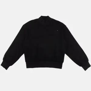 르꼬끄 여성 루즈핏 멜로우 하이넥 기모 맨투맨 블랙 QP422OFSO4