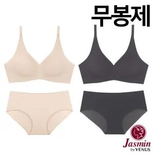 [자스민by비너스]소프트터치 젤리퓨징 프리컷 패드고정 누디브라팬티2종(JBA031_032)S-XL