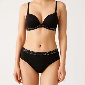 [롯데백화점]엘르이너웨어 여성 플런지 밴드 노와이어 브라햄팬티세트 EDWBR713EDWBP713DBR