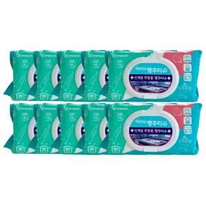 기본에 세균닦는 행주티슈 플러스 케어 80매 x 10팩 / 써클