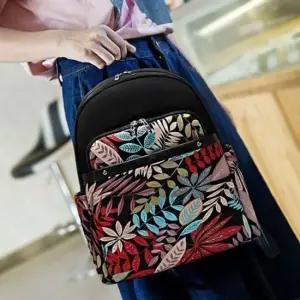 꽃 무늬 그래픽 빅포켓 여성 캐주얼 패션 백팩 대학생 대학생백팩 가벼운백팩 백백 데일리백팩