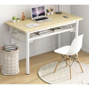 접이식 철제책상 학생 일자형 80x40 블랙 우드 등학생책상