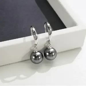 담수 핵진주 귀걸이 각인 흑진주 백진주 드롭 귀걸이