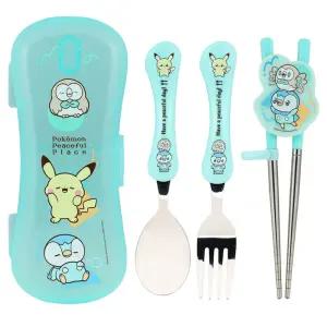 어린이 수저 세트 숟가락 젓가락 포크 케이스 스텐 교정 연습용 유아 아동 키즈 포켓몬