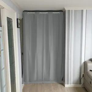 중문커튼 현관 공간분리 암막처리 입구 공간