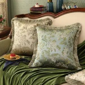 엔틱 그린쿠션 디자인 침대쿠션 소파쿠션 유러피언