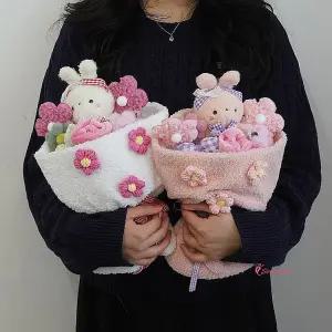 인형 어린이집 유치원 선물세트 뽀글이꽃다발졸업 재롱잔치 영원한 않는 시들지 토끼 졸업식 아동 키즈wxy9