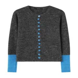 컬러 버튼 소매 배색 니트 가디건 (GPDCK001D)