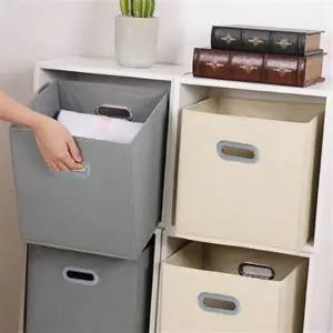 정리함 모던리빙 오픈형 다용도 리빙박스 접이식 수납 서랍 장난감 패브릭 페브릭 손잡이