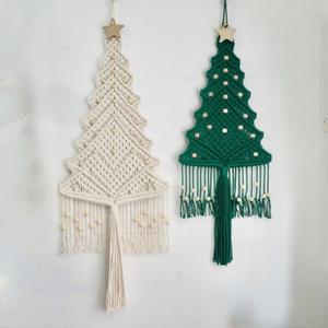 마크라메 거실 벽장식 크리스마스 카페 벽걸이 휴일 벽면 장식 농가 라메 장식품 소품 트리 소나무 인테리어