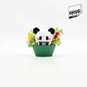 [꾸꾸까까]아이두 DIY 미니 나노 입체블럭 애니멀 머핀컵 피규어 만들기 (판다) 블록 놀이