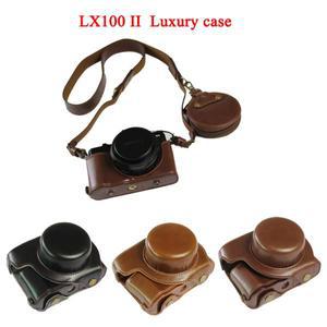 고급 PU 가죽 카메라 케이스 커버 파나소닉 DMC-LX100 II 스트랩 포함