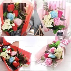 사랑의 수국캔디부케 꽃다발 조화 졸업식 발렌타인데이 화이트데이 기념일 여자친구 선물 로즈