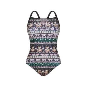 [아레나수영복] 니팅 베어 원피스 싱글 크로스 스트랩백 (끈주머니증정) (A5FL1LO10BRW)