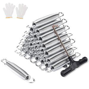 JxyHauteresce 72pcs 헤비 듀티 트램펄린 스프링 교체 키트 - 풀러 공구가 포함된 5.5인치 아연 도금 스틸 다양한 모델의 유니버설 액세서리와 호환됩니다