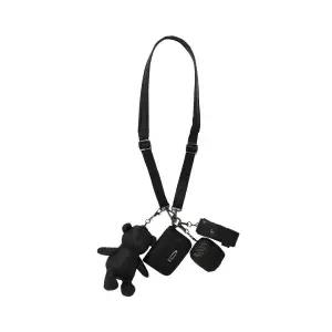 [정품] Phyps Dept Mirror Built-in Bear Keyring Module Cross Bag Black 피지컬 디파트먼트 거울 내장 베