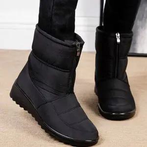 여성 스노우 부츠 슬립온 패딩 방수 여성 방한 부츠 겨울 미들