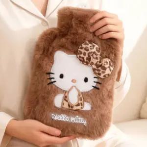 헬로키티 호피 온수팩 1000ml 충전식 물 주머니 핫팩 브라운