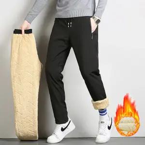 남성 겨울 발열 기모 패딩바지 보온 융털 누빔 방한 조거팬츠 밴딩 트레이닝 양털 방수 바지