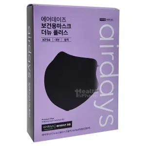 에어데이즈 보건용마스크 더뉴 플러스 KF94 대형_블랙 10매/국내산/식약처 허가