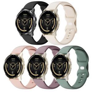 Huadea 5팩 18mm 실리콘 시계 밴드, Garmin Vivoactive 4S/Venu 3S 41mm/Venu 4 2S/Forerunner 255S/265S, 여성용 퀵 릴리즈 소프트 스포츠 스트랩과 호환됩니다