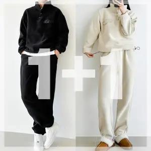 [당발/원쁠원] M후리스 스냅 조거세트 따뜻기모 겨울 트레이닝 플리스 집업 데일리룩 캠핑룩 남녀공용