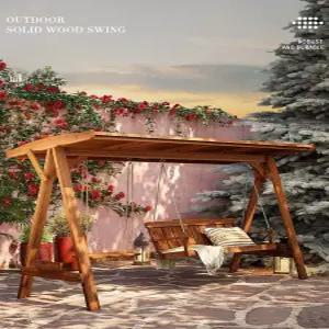 야외 그네 의자 원목 트리오 펜션 정원용 흔들 나무 카페 스윙체어