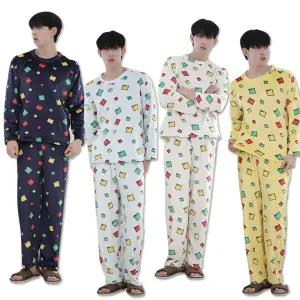 남성 밍크 누더기 수면잠옷 상하세트 남녀공용 빅사이즈 겨울 부드러운 실내복 홈웨어 파자마 커플