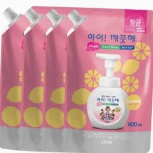 핸드솝 4묶음 폼 리필 아이깨끗해 600ml