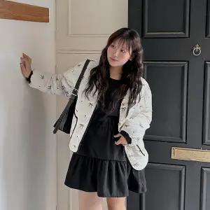 [빅사이즈]이블렛 퍼뉴에 리본 도트 버튼 점퍼(3온스) 제이스타일