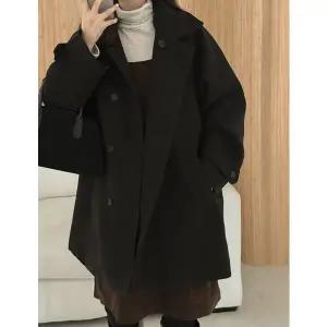 [공구우먼] 포드 루즈핏 더블 버튼 하프 코트 [3온스] 85240 빅사이즈 여성의류