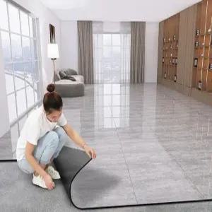 초대형 PVC 접착식 데코타일 붙이는 바닥재 거실 베란다 타일 장판 셀프시공 주방 점착식