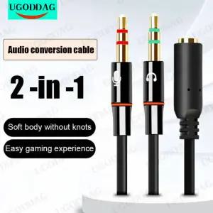 Y젠더 Y잭 이어폰 마이크 헤드셋 컴퓨터 헤드폰 오디오 변환기 분배기 35mm 여성 2 듀얼 남성 Y