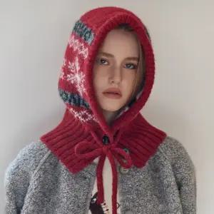 [MAXZA] 스노우 노르딕 패턴 니트 바라클라바