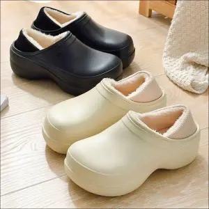 겨울 슬리퍼 키높이 기모안감 투웨이 가벼운 통굽 실내화