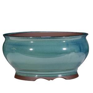 원형 분재화분 도자기 중형 대형 볼넓은 없음 유약분 롱토분set 실버그린아이스 경량 녹색