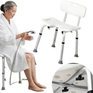 등받이 튼튼한 노인 목욕의자 1개 높은욕실용 샤워보조 높낮이 조절 노인복지샤워의자