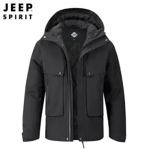 JEEP SPIRIT 남성 아웃도어 방풍 방수 점퍼 겨울 코튼 패딩 후드 자켓