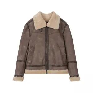 매장정품 BUCKAROO 빈티지 레더 하이넥 무스탕 다크 베이지