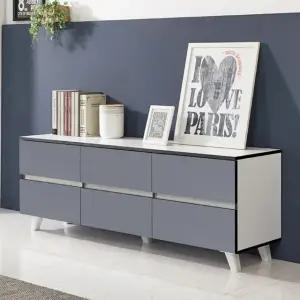 엣지그레이 와이드 서랍장 1500-6칸 KD516