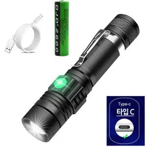 NEW C타입 충전식 LED 줌 라이트랜턴 손전등 후레쉬 손전등 후레쉬