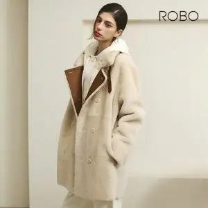 [로보][ROBO] 로보 25FW 리버시블 넥벨트 더블 하프 무스탕