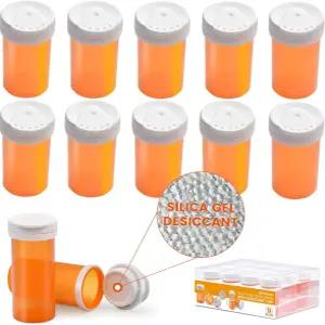 건조제 뚜껑이 있는 위저브 알약 병 약병 빈 병(6드램 12팩)