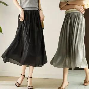 여자 샤랄라 플레어 치마 스타일 허리 밴딩 스커트 eoE1+5TSL
