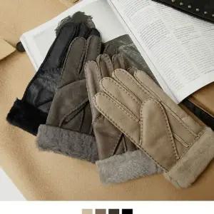 [하프클럽/]무스탕 장갑 남자 남자장갑 방한장갑 남성가죽장갑 패