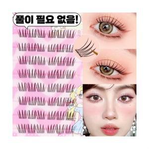 아토포스 노글루 가닥 인조 속눈썹 풀 필요 없는 원터치 포인트 아이래쉬 연장 다양식 대용량