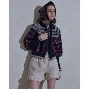 [롯데백화점]르니앤맥코이 눈꽃 헤어 커치프 세트 볼륨 니트 집업MN01KJ702HJY