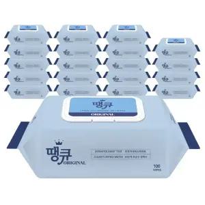 [국내제조] Original 땡큐 물티슈 100매 캡형 20팩 대용량 플레인 갓성비 저자극